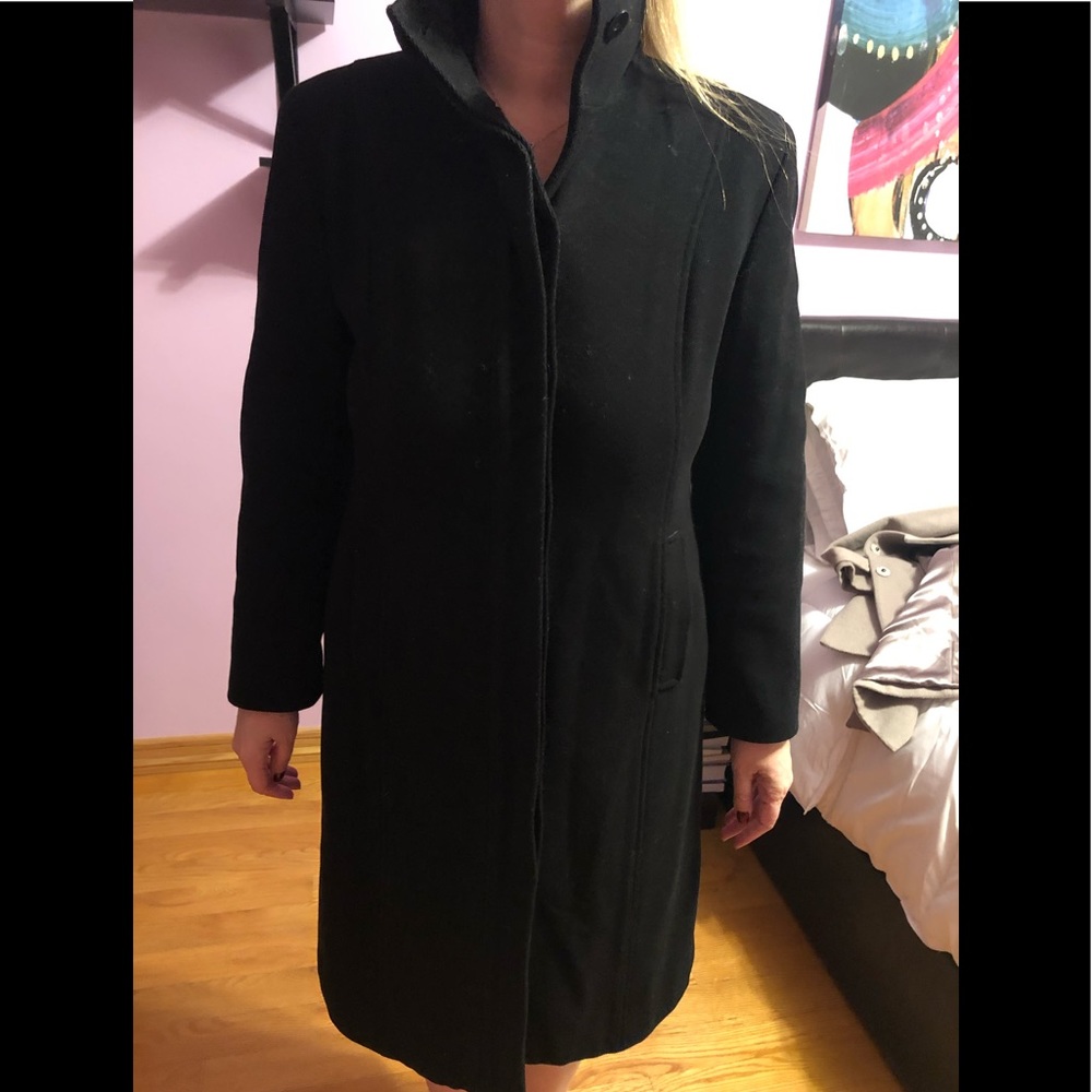 Armani Exchange black wool coat